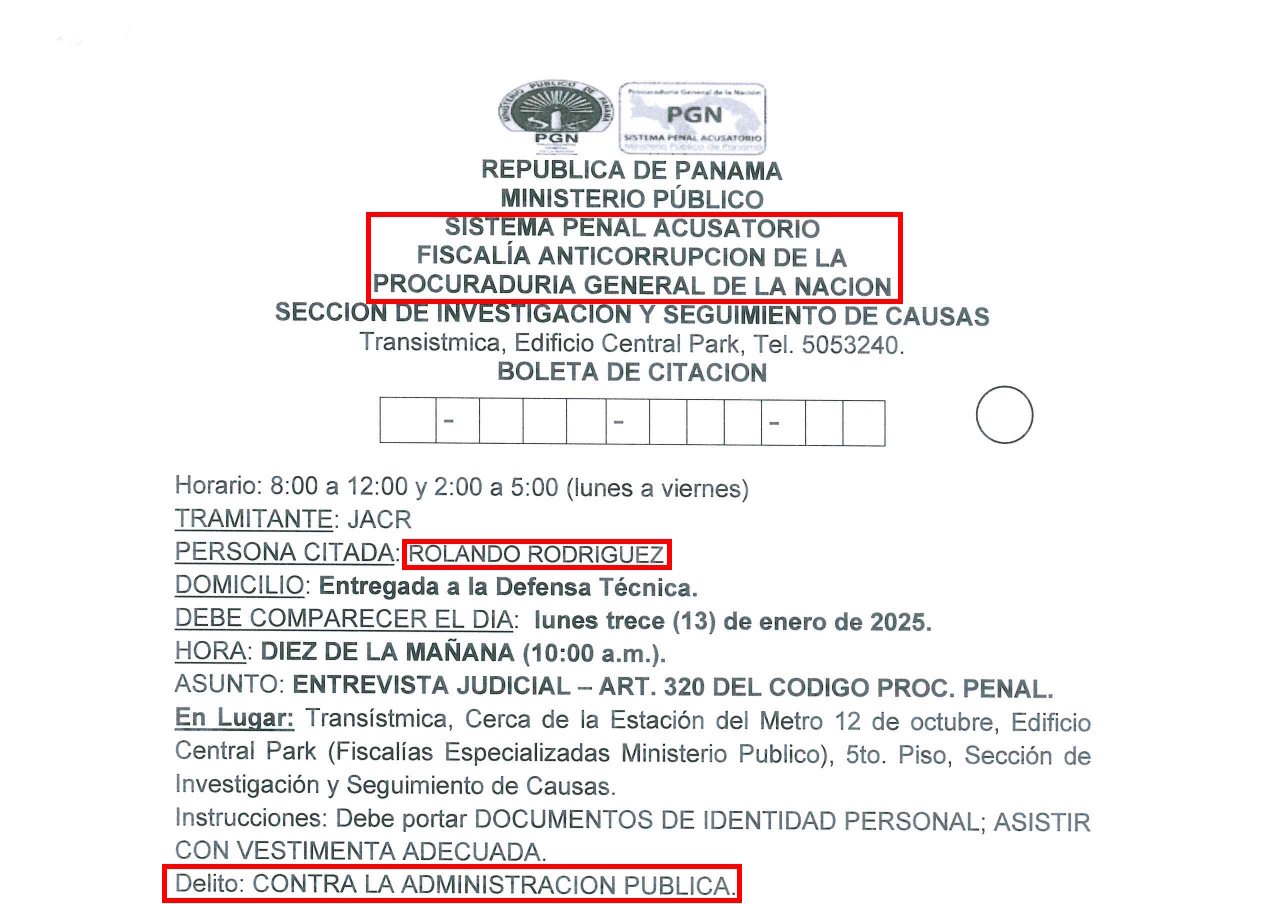 Escándalo político en Panamá: Rolando Rodríguez bajo investigación oficial